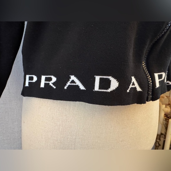 Prada Black Knit Sweater with Logo Detail - Picture 2 of 7